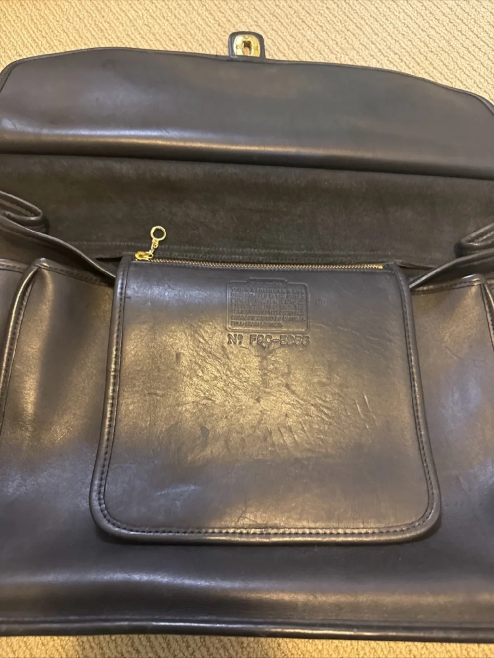 Coach Beekman 5266 Black Leather Briefcase Shoulder Bag - Picture 9 of 15